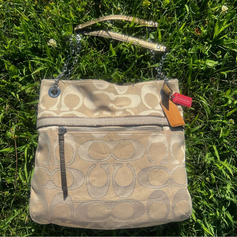 Coach Tan Signature Shoulder Bag